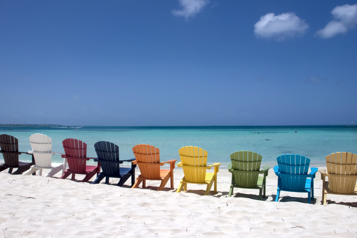 Chairs on Coral Beach